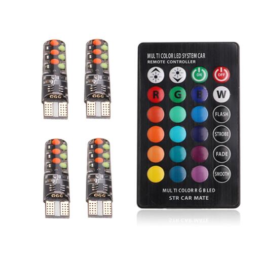 T10 w5w RGB LED Remote Controller Car Bulb