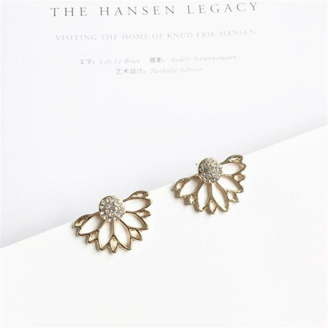 Crystal Flower Drop Earrings for Women