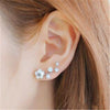 Crystal Flower Drop Earrings for Women