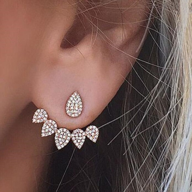 Crystal Flower Drop Earrings for Women