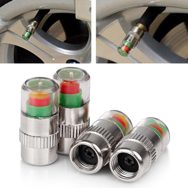 4pcs Car Tire Pressure Gauge Indicator Alert