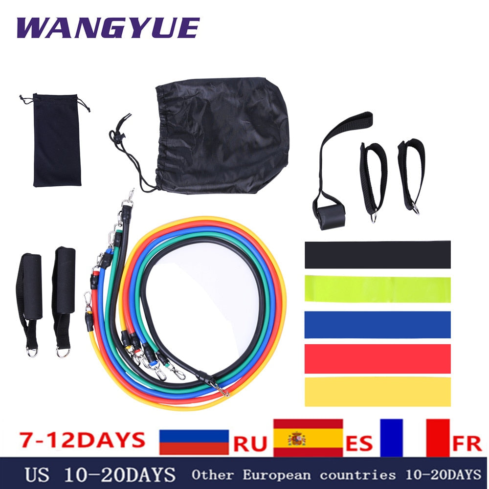 17Pcs/Set Latex Resistance Bands