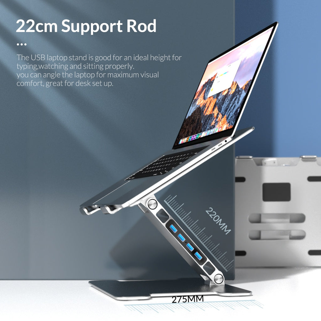 4 Port USB3.0 Foldable Laptop Stand