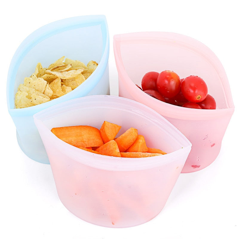 3pcs/set Reusable Ziplock Bag Containers