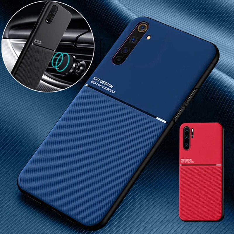 Luxury Leather Car Magnetic Case For Xiaomi Redmi Note 9 9S 8 8T 7 Pro